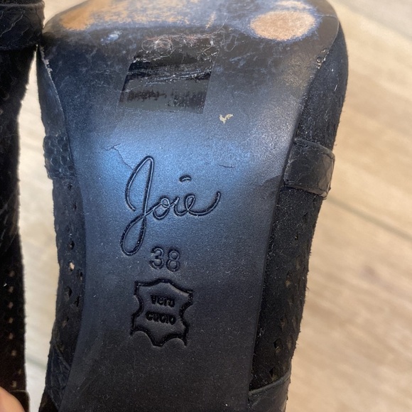 Joie | Sharie | Black Laser Cut Snake Lace‎ Up Pumps - Picture 12 of 13